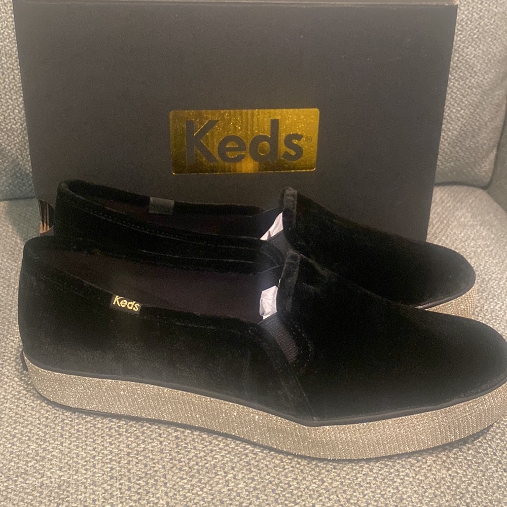 Keds *nwt new in box size 9 Triple decker Dazzle blk - Picture 4 of 9